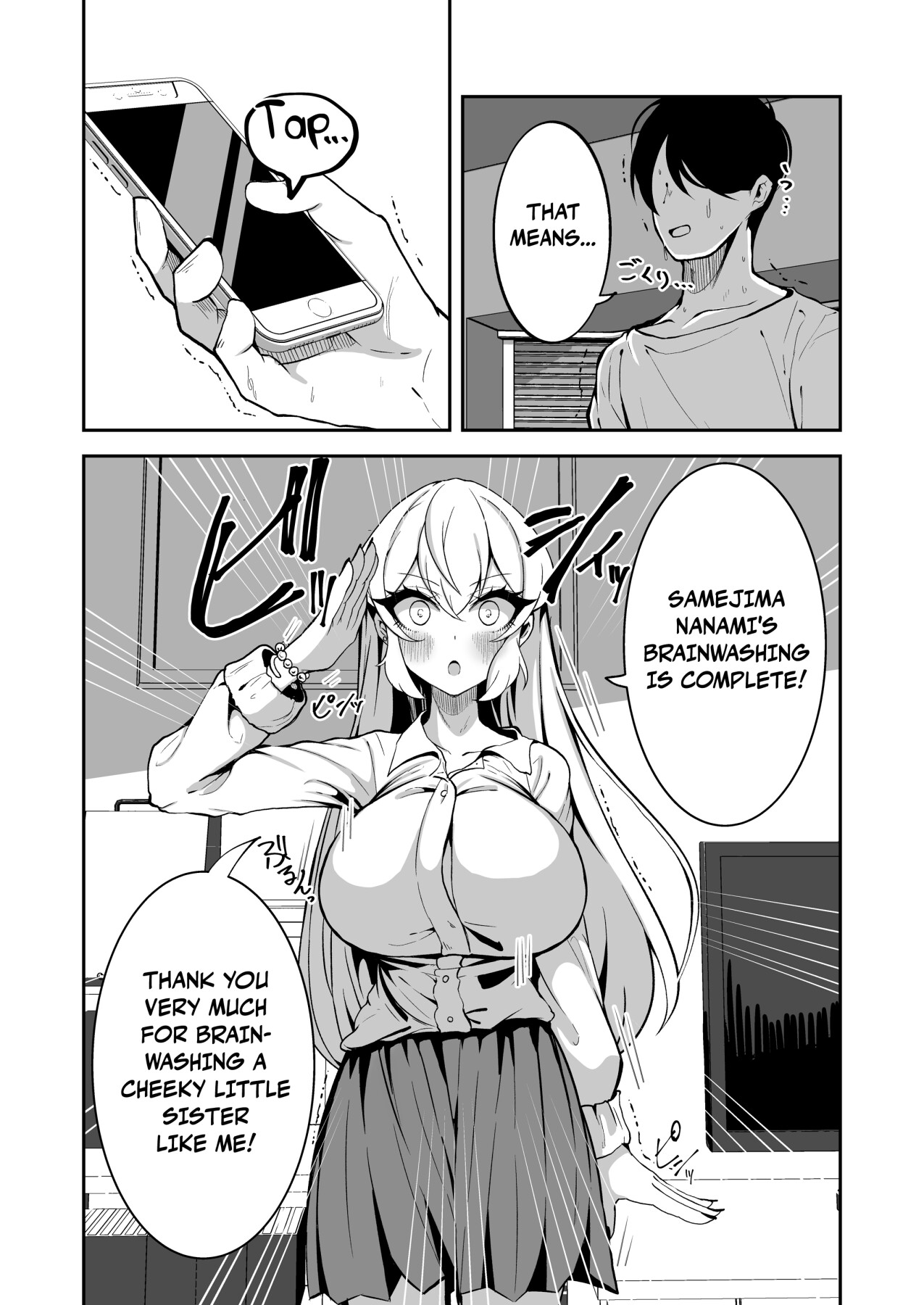 Hentai Manga Comic-Using a Brainwashing and Modding App to Turn My Cheeky Little Sister Into a Convenient Onahole-Read-7